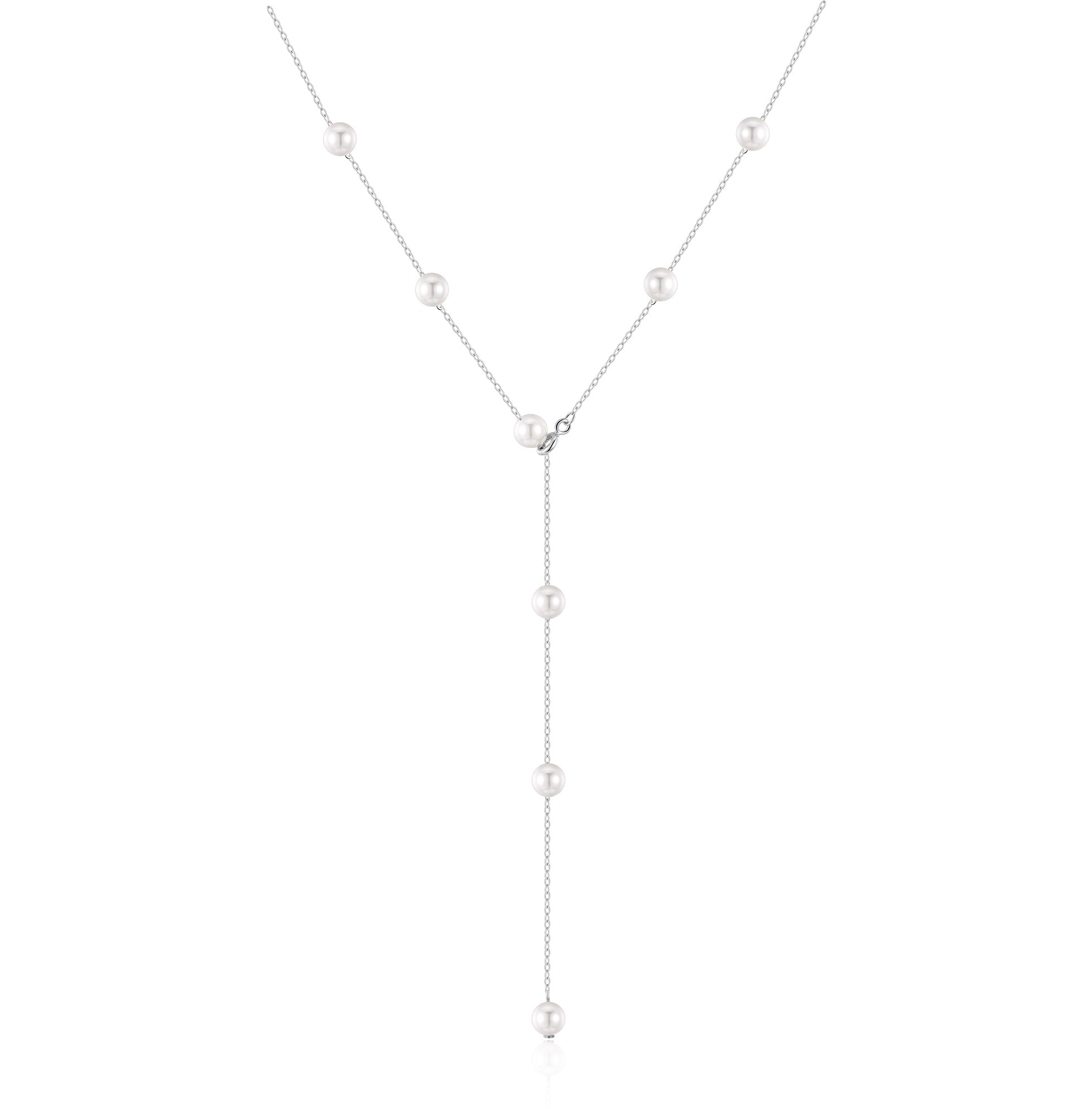 Silver Cubic Zirconia Lariat Necklace - Lovisa